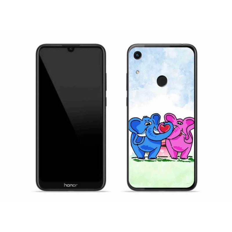 Gél borítás mmCase a Honor 8A számára - szerelmes elefántok