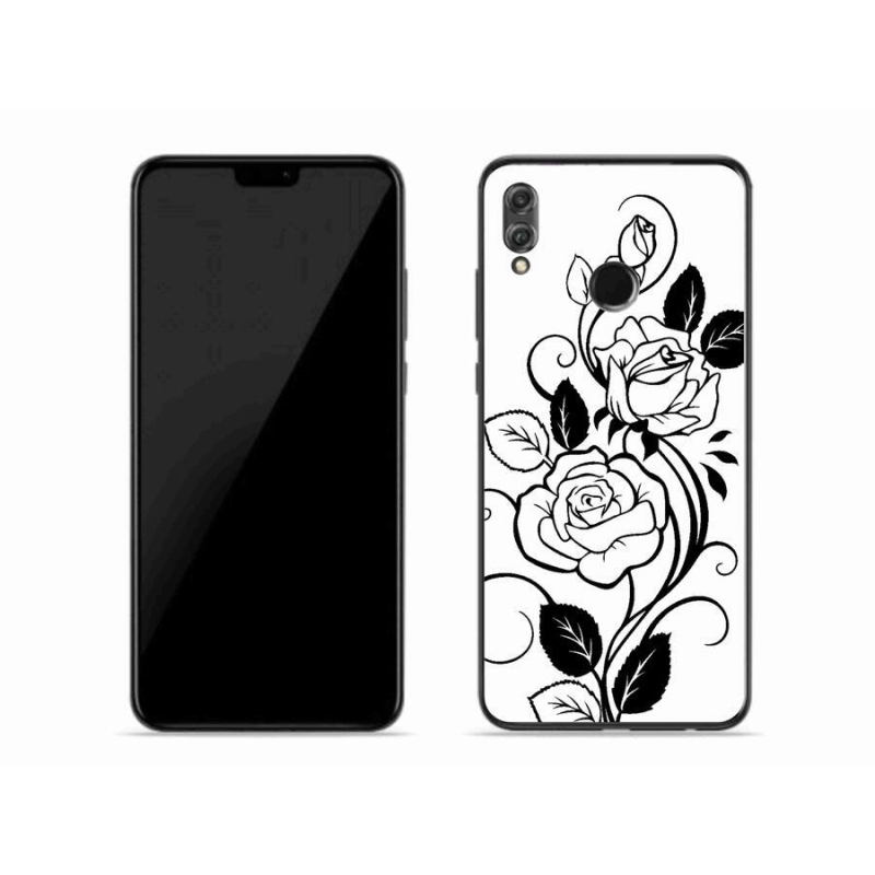 Zselés borítás mmCase a Honor 8X-hez - fekete és fehér rózsa