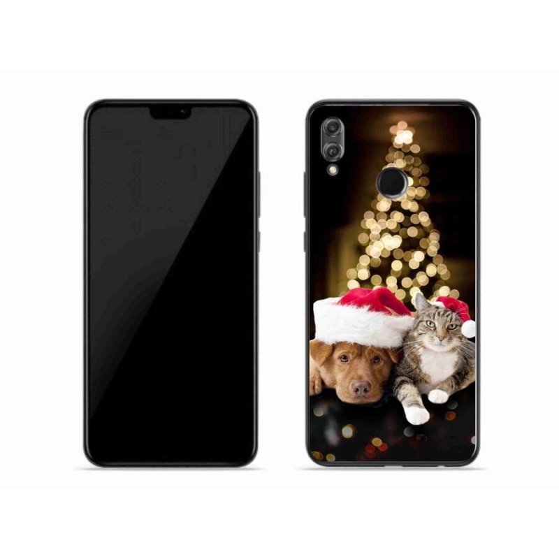 Gél borítás mmCase a Honor 8X-hez - Karácsonyi kutya és macska