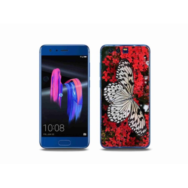 Zselés borítás mmCase a Honor 9-hez - fekete-fehér pillangó 1