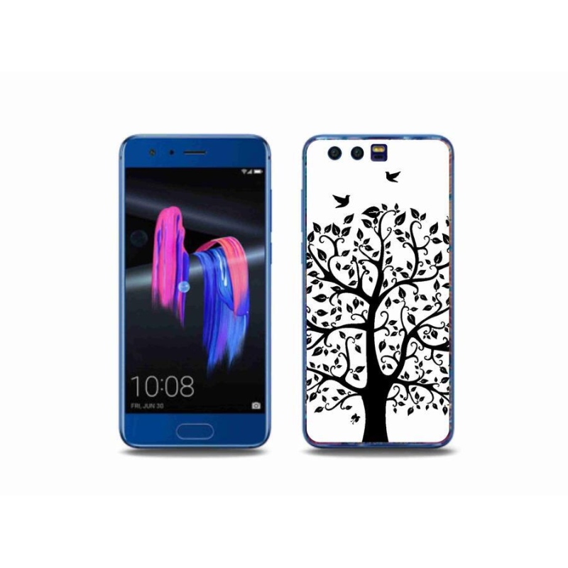 Zselés borítás mmCase a Honor 9-hez - fekete-fehér fa