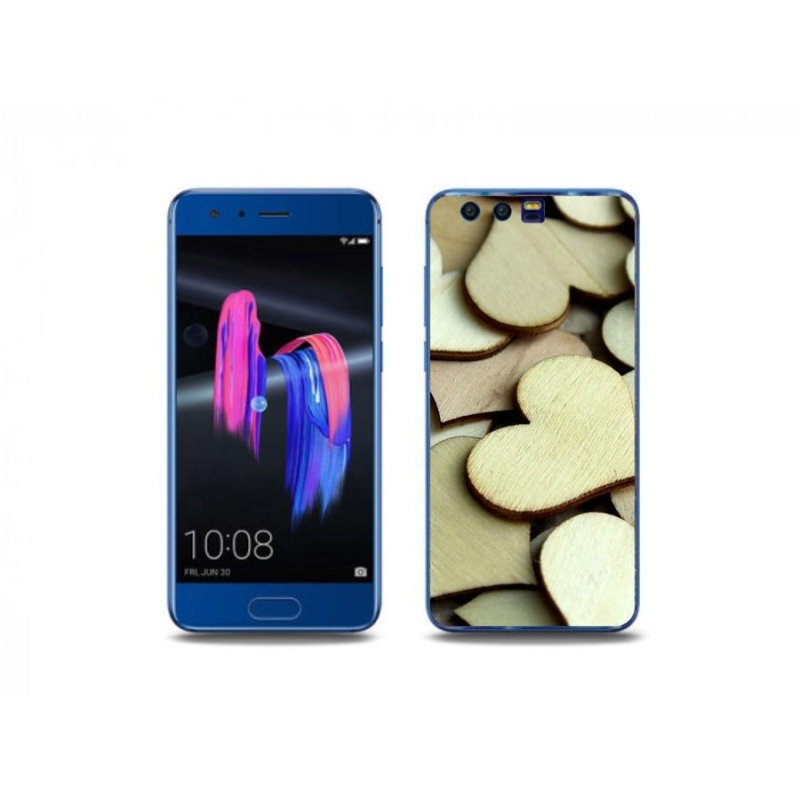 Gél borítás mmCase a Honor 9-hez - fából készült szívek