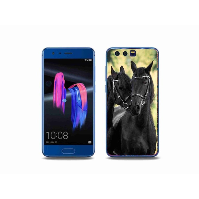 Gél borítás mmCase a Honor 9-hez - két fekete ló