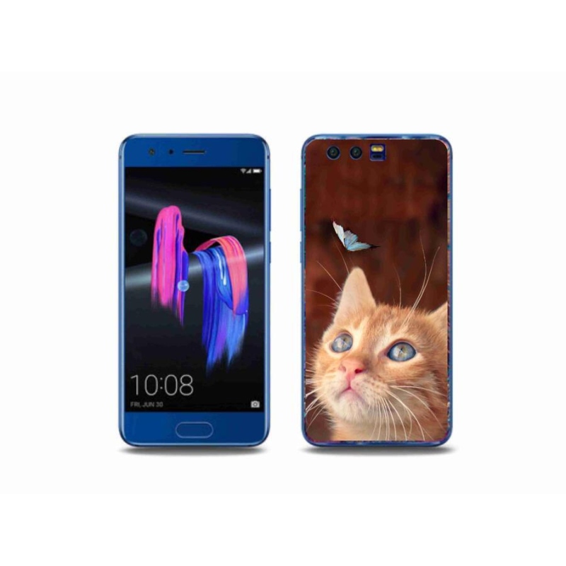 Gél borító mmCase a Honor 9-hez - pillangó és cica