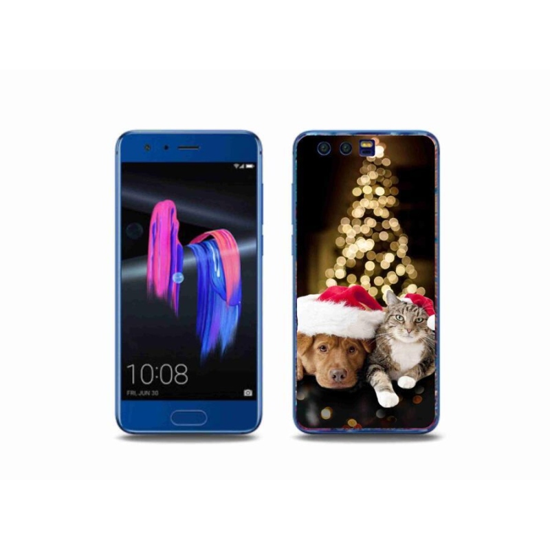 Gél borítás mmCase a Honor 9-hez - Karácsonyi kutya és macska