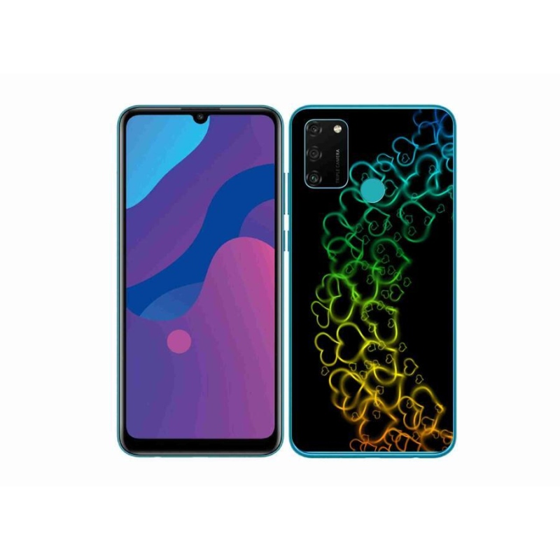 Zselés borítás mmCase a Honor 9A számára - színes szívek