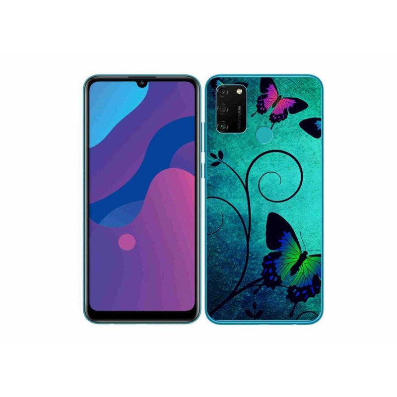 Gél borítás mmCase a Honor 9A számára - színes pillangók