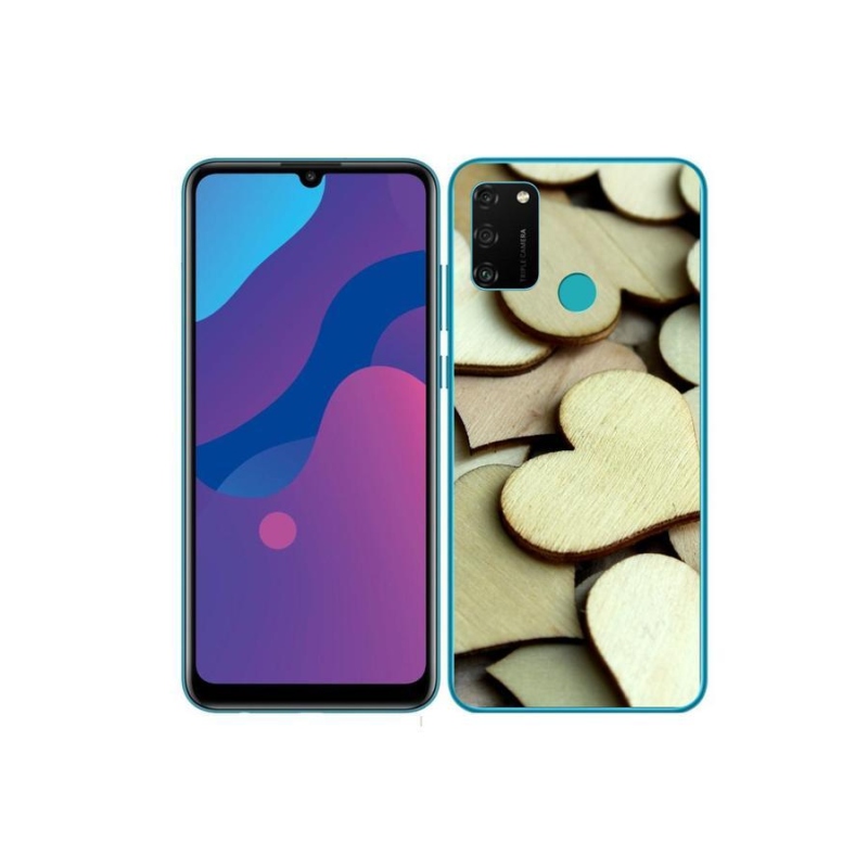 Gél borítás mmCase a Honor 9A számára - fából készült szívek