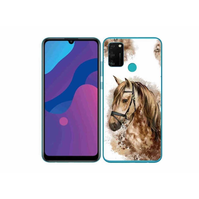 Zselés borítás mmCase a Honor 9A számára - barna rajzfilm ló