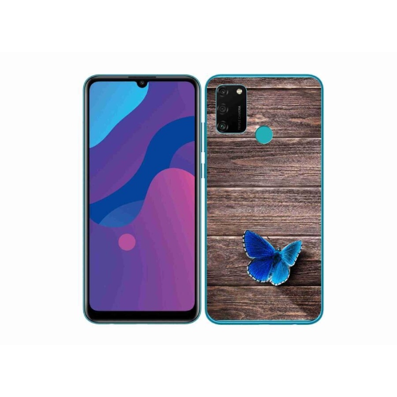 Zselés tok mmCase a Honor 9A-hoz - kék pillangó 1