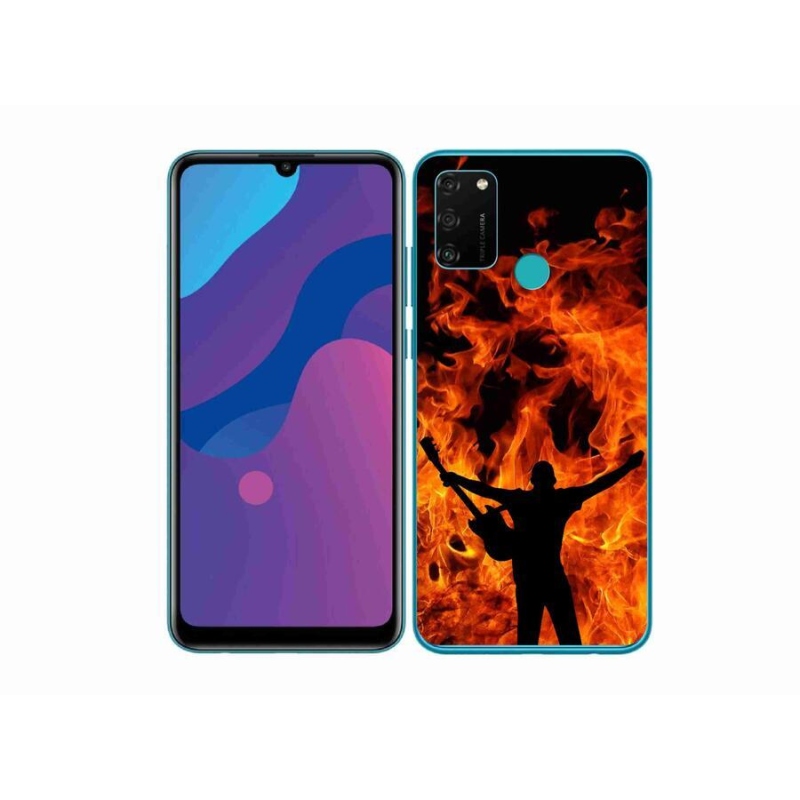 Zselés borítás mmCase a Honor 9A számára - zenész és tűz