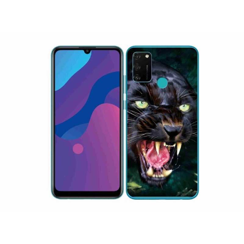 Gél borítás mmCase a Honor 9A számára - dühös fekete párduc