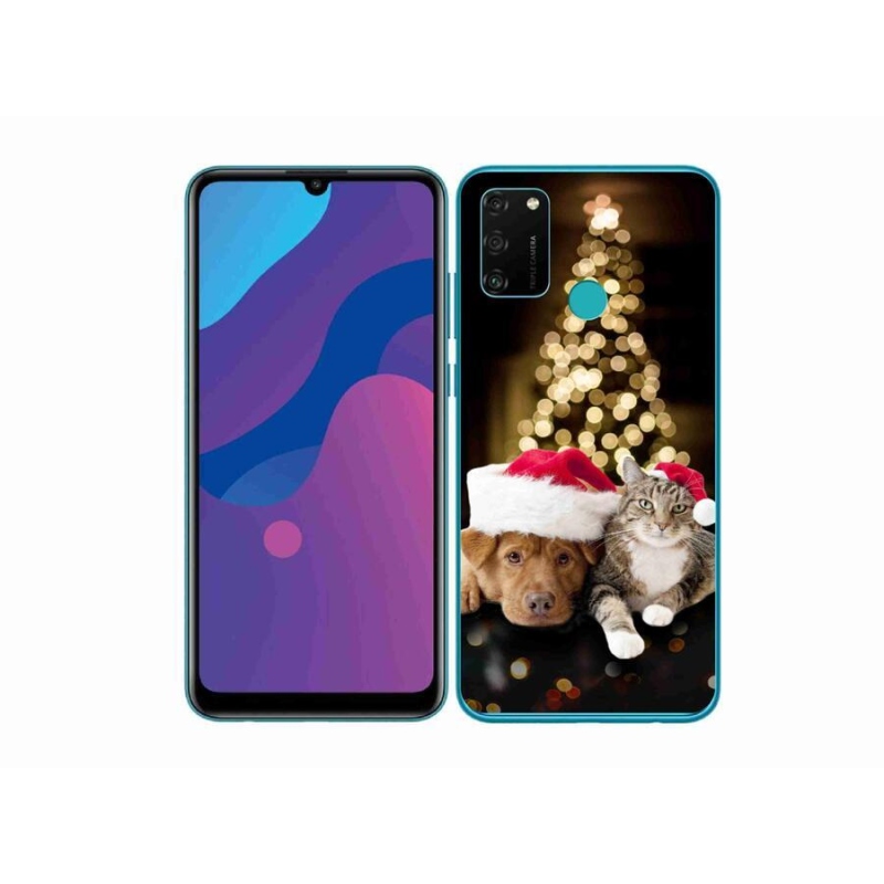 Gél borítás mmCase a Honor 9A-hoz - Karácsonyi kutya és macska