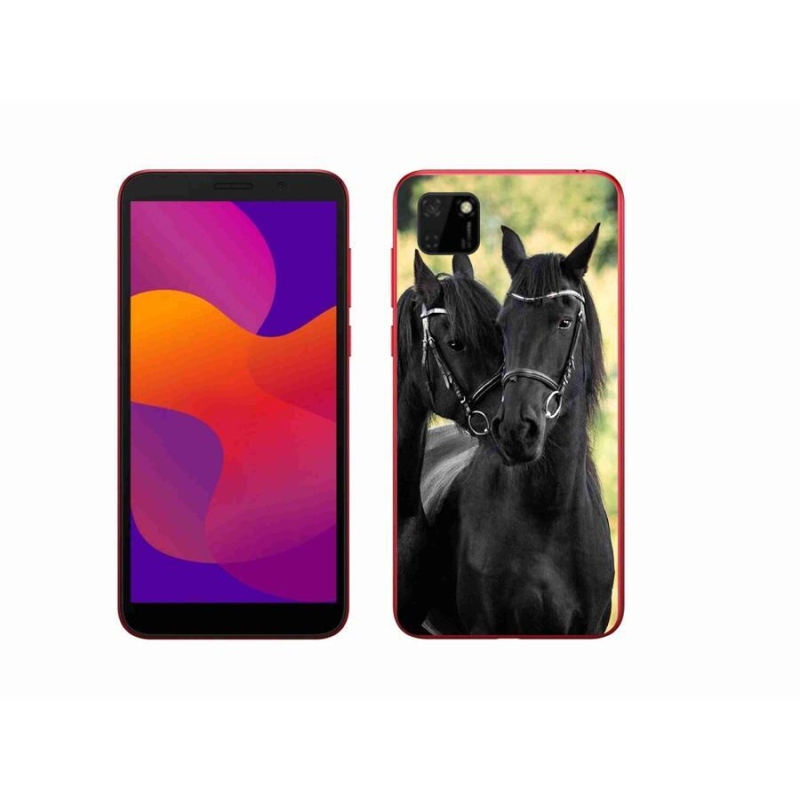 Zselés borítás mmCase a Honor 9S-hez - két fekete ló