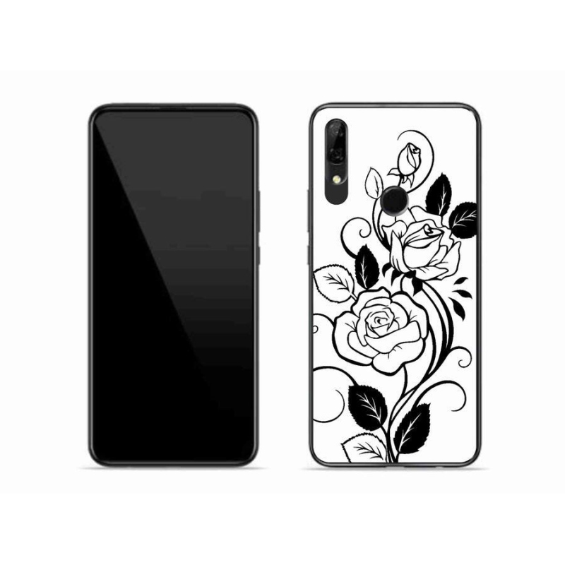 Zselés borítás mmCase a Honor 9X-hez - fekete és fehér rózsa