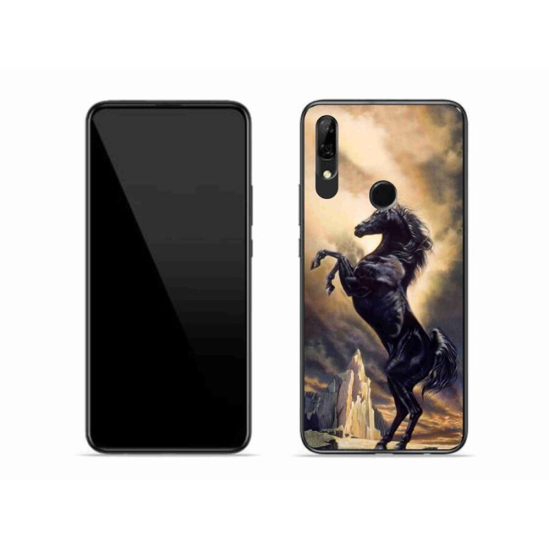 Gél borítás mmCase a Honor 9X készülékhez - fekete rajzfilm ló