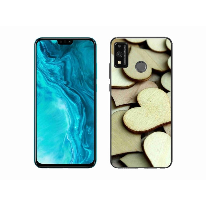 Gél borítás mmCase a Honor 9X Lite készülékhez - fából készült szívek