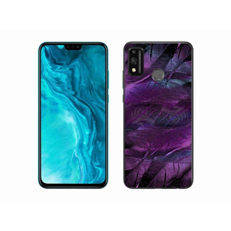 Zselés borítás mmCase a Honor 9X Lite készülékhez - lila tollak