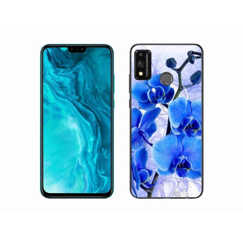 Zselés borítás mmCase a Honor 9X Lite készülékhez - kék virágok
