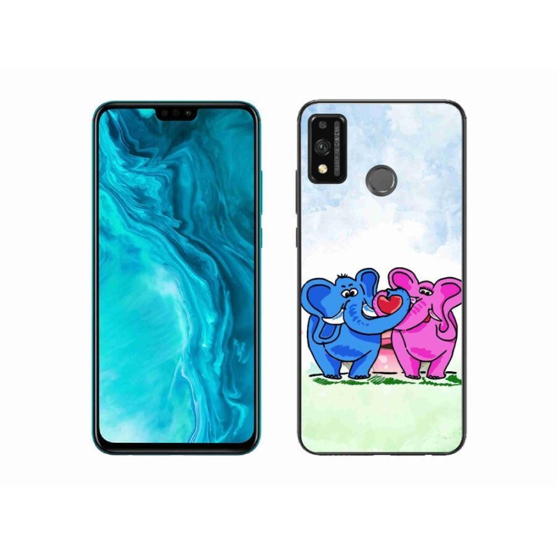 Gél borító mmCase a Honor 9X Lite készülékhez - szerelmes elefántok