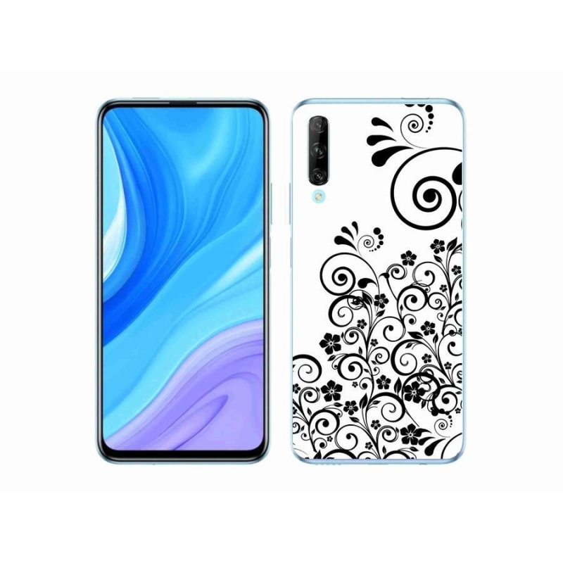 Zselés borítás mmCase a Honor 9X Pro készülékhez - fekete és fehér virágminták