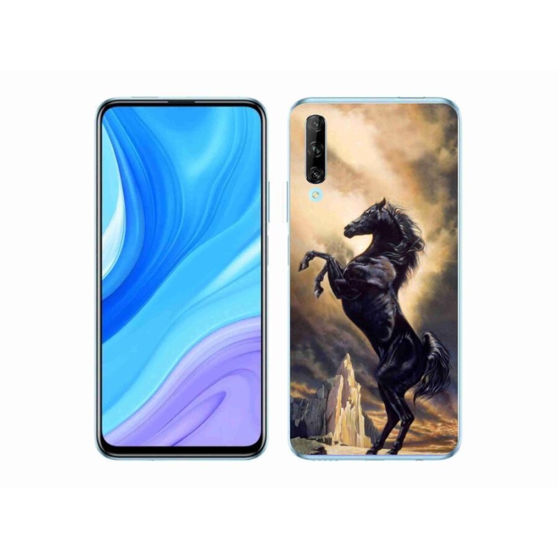 Gél borítás mmCase a Honor 9X Pro készülékhez - fekete rajzfilm ló