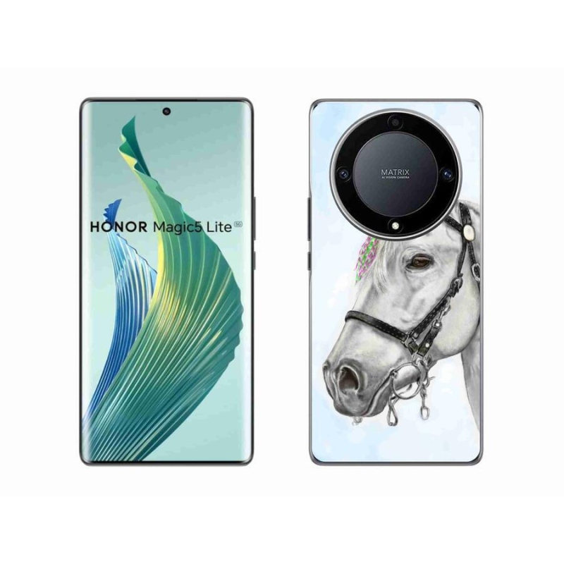 Zselés borítás mmCase a Honor Magic 5 Lite 5G készülékhez - fehér ló 1
