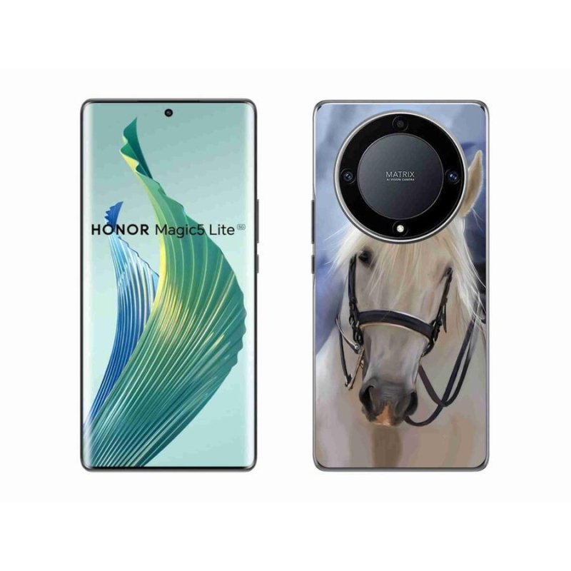 Zselés borítás mmCase a Honor Magic 5 Lite 5G számára - fehér ló