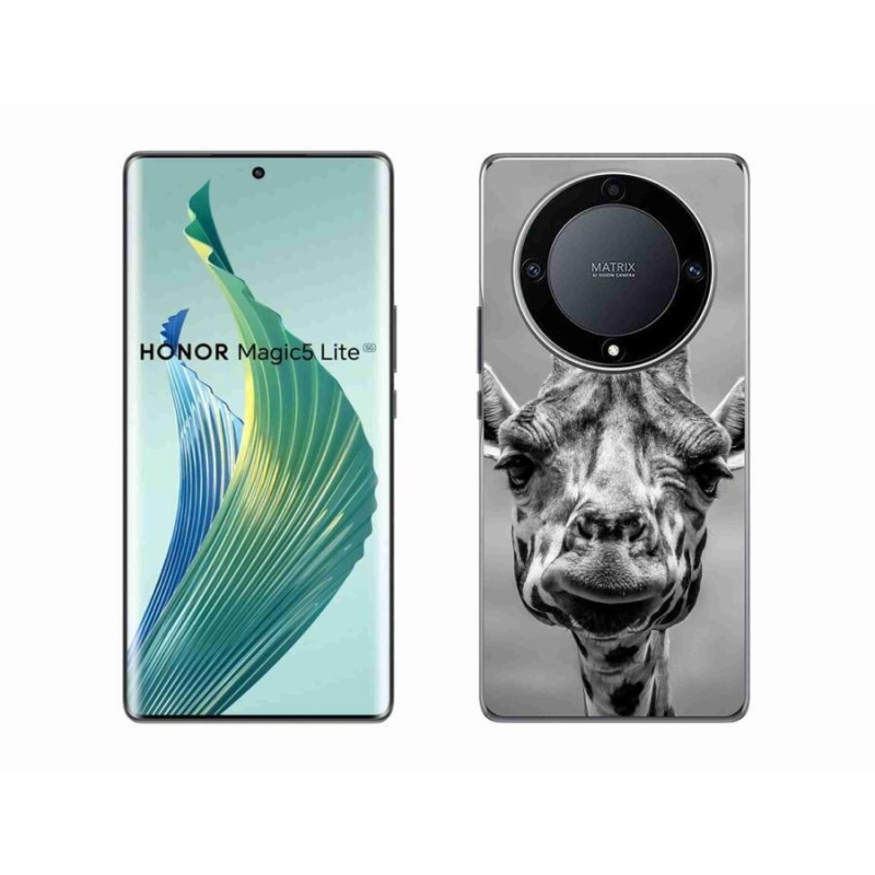 Zselés borítás mmCase a Honor Magic 5 Lite 5G készülékhez - fekete-fehér zsiráf