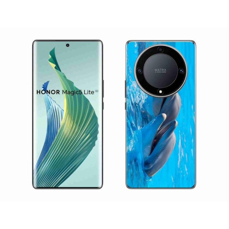 Zselés borítás mmCase a Honor Magic 5 Lite 5G számára - delfinek