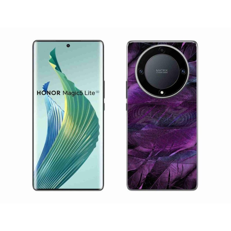 Zselés borítás mmCase Honor Magic 5 Lite 5G - lila tollakhoz