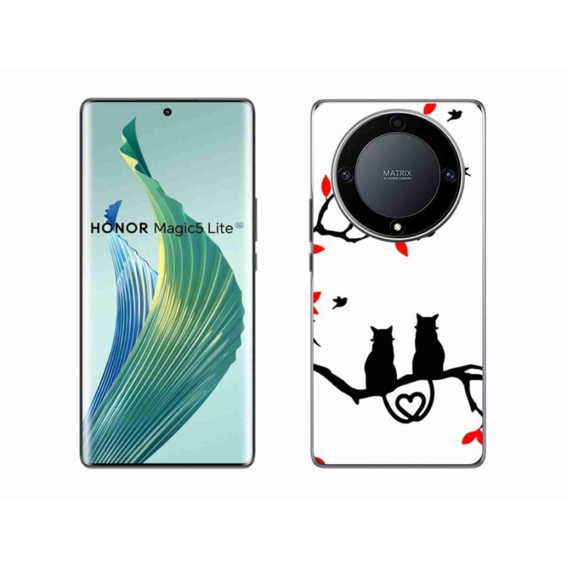 Gél borítás mmCase a Honor Magic 5 Lite 5G számára - macska szeretet