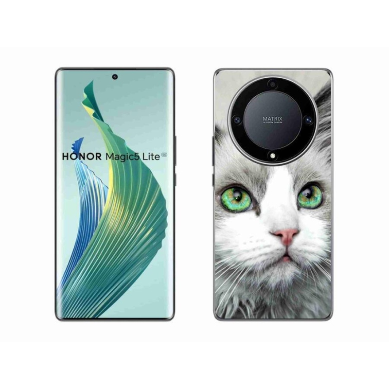 Zselés borítás mmCase a Honor Magic 5 Lite 5G számára - macskaszem