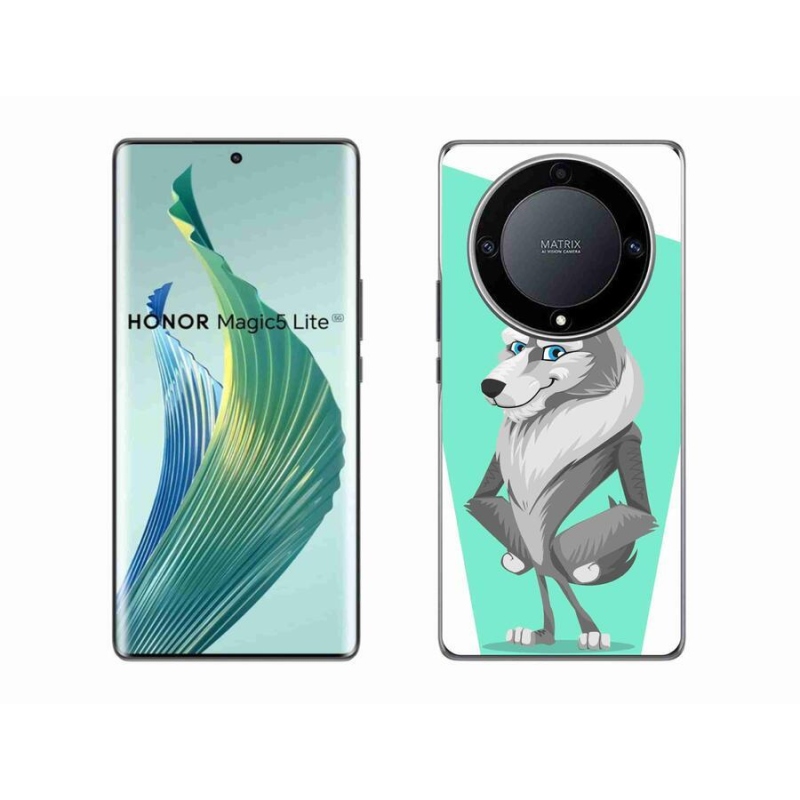 Gél borítás mmCase a Honor Magic 5 Lite 5G számára - rajzfilm farkas