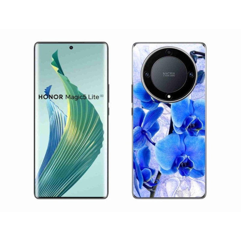 Zselés borítás mmCase a Honor Magic 5 Lite 5G számára - kék virágok