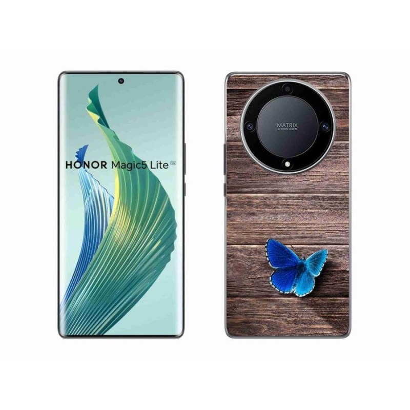 Gél védőhuzat mmCase a Honor Magic 5 Lite 5G készülékhez - kék pillangó 1