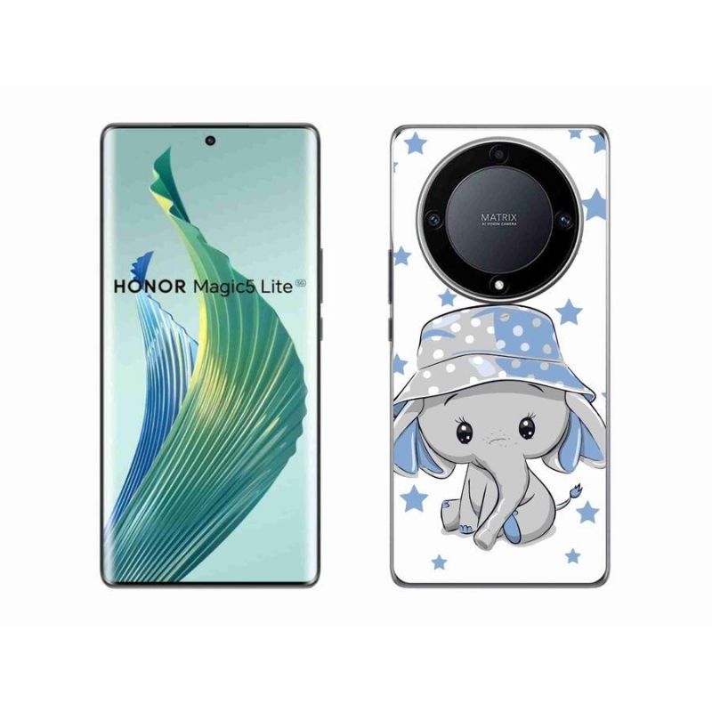 Zselés borítás mmCase a Honor Magic 5 Lite 5G készülékhez - kék elefánt
