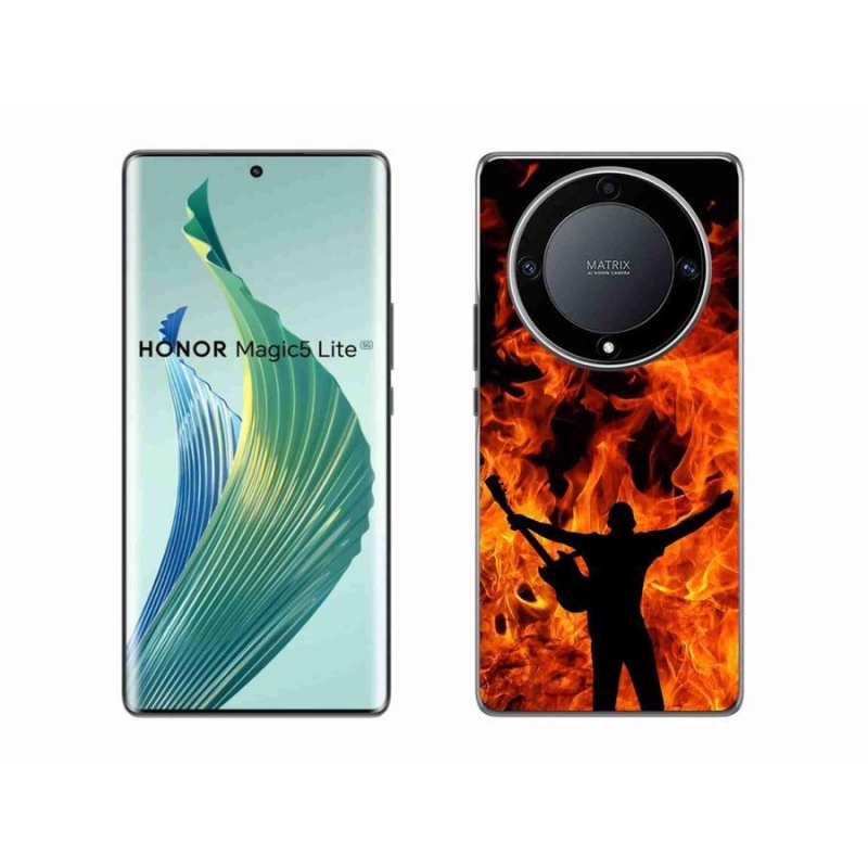 Gél borító mmCase a Honor Magic 5 Lite 5G számára - zenész és tűz