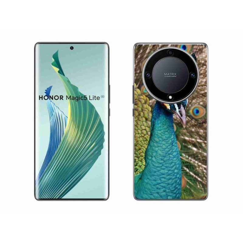 Zselés borítás mmCase a Honor Magic 5 Lite 5G számára - páva