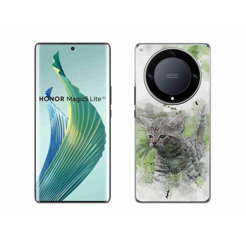 Gél borító mmCase a Honor Magic 5 Lite 5G számára - aranyos cica 1