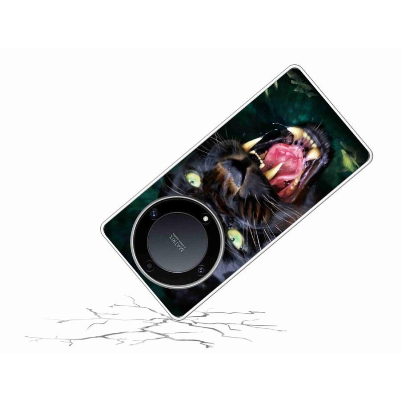 Gél borítás mmCase a Honor Magic 5 Lite 5G számára - dühös fekete párduc