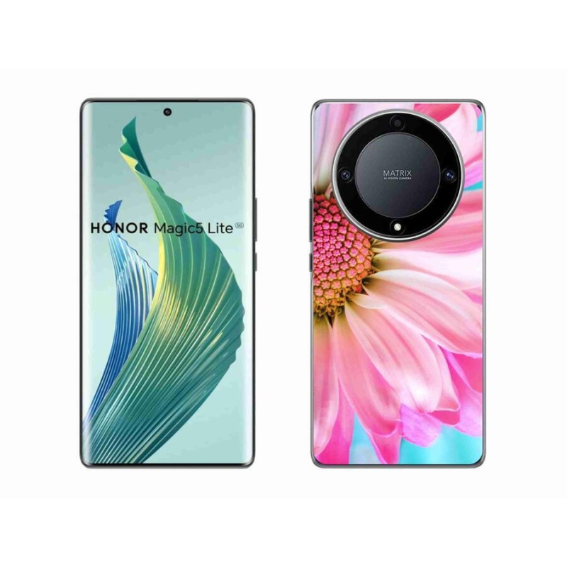 Zselés borítás mmCase a Honor Magic 5 Lite 5G számára - rózsaszín virág