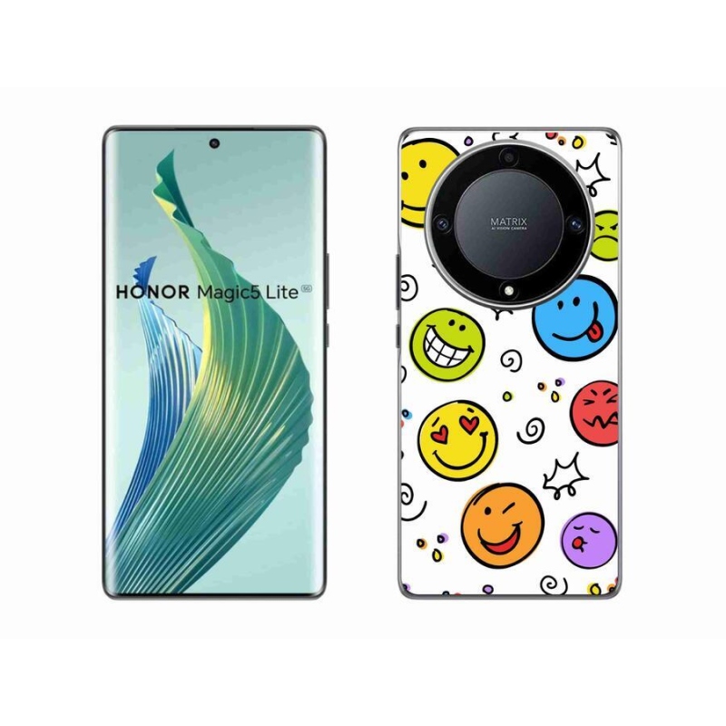 Gél borítás mmCase a Honor Magic 5 Lite 5G számára - smiley-k