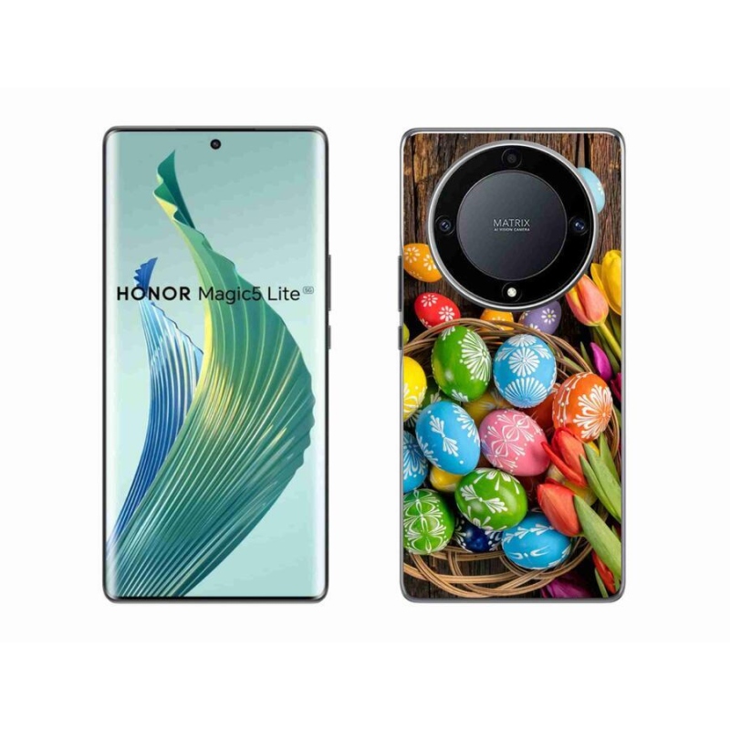 Gél borítás mmCase a Honor Magic 5 Lite 5G számára - Húsvéti tojások