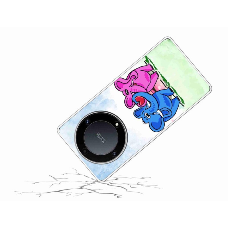Gél borítás mmCase a Honor Magic 5 Lite 5G számára - szerelmes elefántok