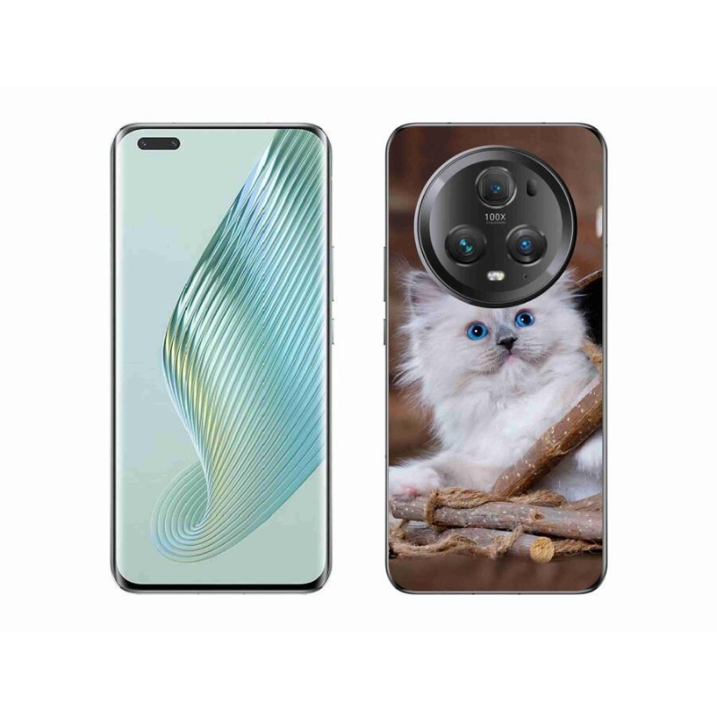 Zselés borítás mmCase a Honor Magic 5 Pro 5G készülékhez - fehér cica