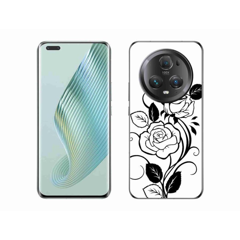 Zselés borítás mmCase a Honor Magic 5 Pro 5G készülékhez - fekete és fehér rózsa