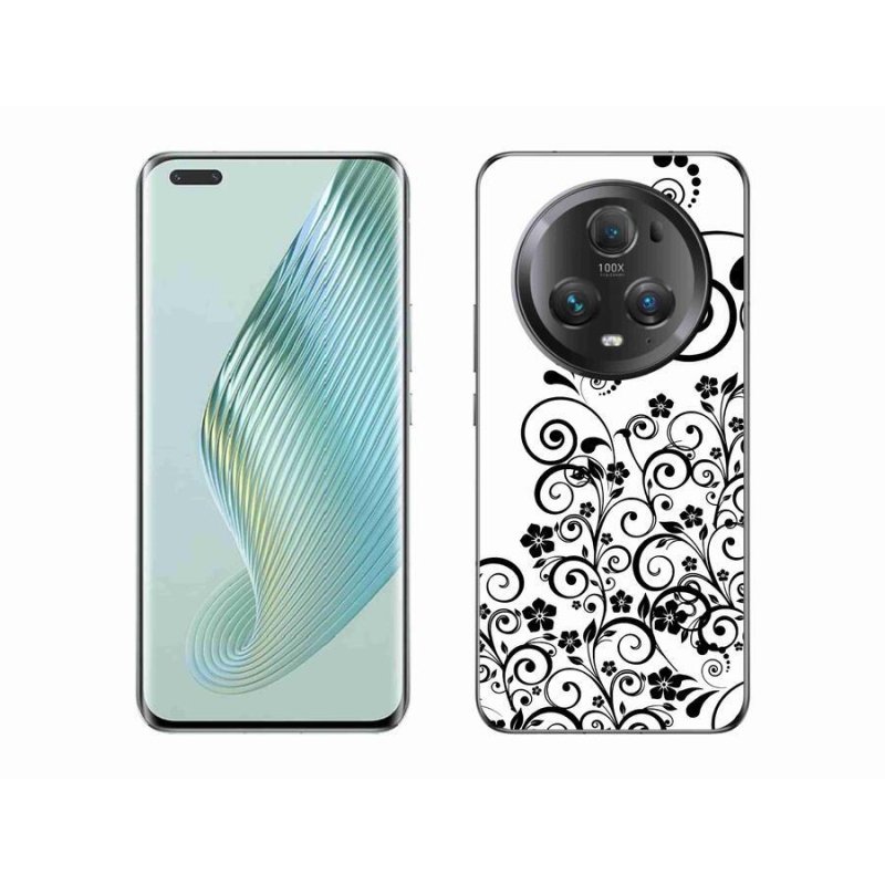 Zselés borítás mmCase a Honor Magic 5 Pro 5G készülékhez - fekete és fehér virágminták