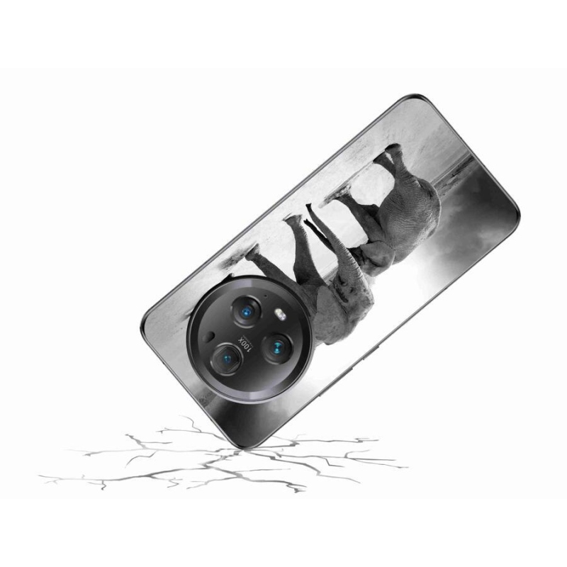 Zselés borítás mmCase a Honor Magic 5 Pro 5G készülékhez - fekete és fehér elefántok
