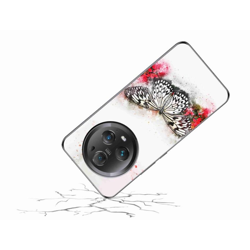 Zselés borítás mmCase a Honor Magic 5 Pro 5G készülékhez - fekete-fehér pillangó